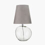 Clear Glass And Grey Shade Table Lamp, thumbnail 2 of 10