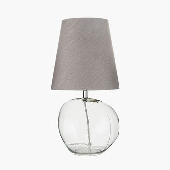 Clear Glass And Grey Shade Table Lamp, 2 of 10