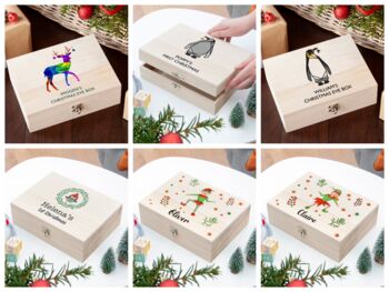 Personalised Wooden Christmas Eve Box, 3 of 9