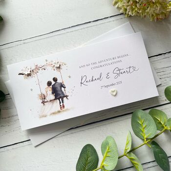 Wedding Gift For Couples. Handmade Bride And Groom Money Wallet, 3 of 6