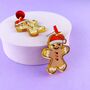 Gingerbread Man Christmas Earrings, thumbnail 6 of 6