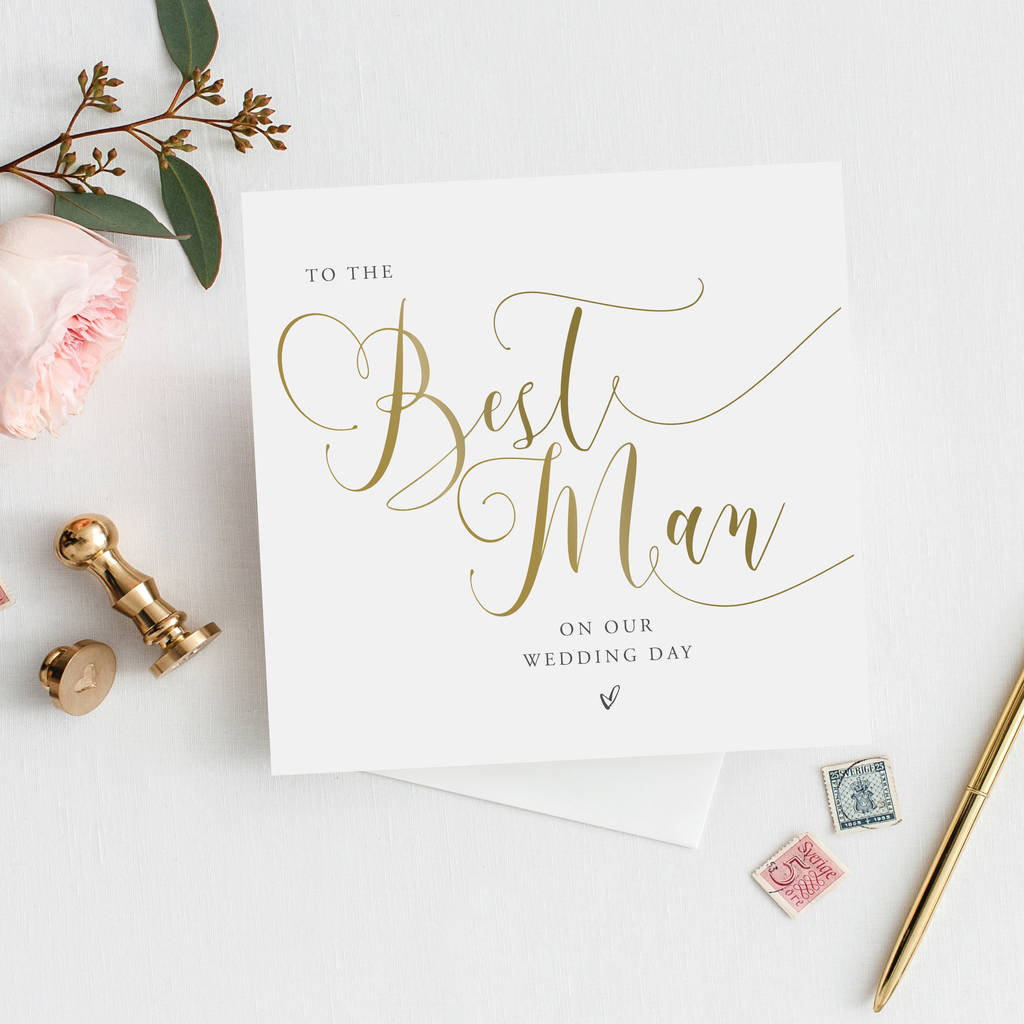 To My Best Man Wedding Card | Gold Effect, 1 of 2