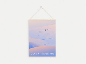 Go Ski Touring Travel Poster Art Print, 6 of 8