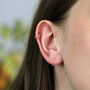 Mini Rose Gold Plated Huggie Hoop Sleeper Earrings, thumbnail 4 of 9