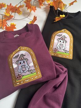 Bookish Ghost Embroidered Sweatshirt, 2 of 5