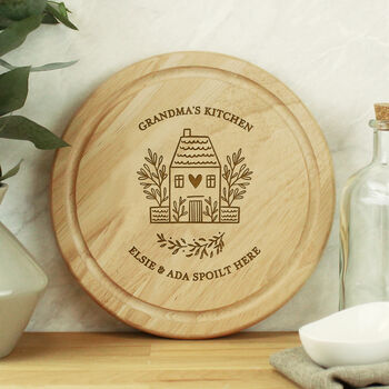 Personalised Home Round Wooden Chopping Board, 5 of 7