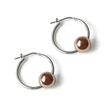 With Love Hoop Earrings With Rose Ball, 2 of 5