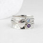 Personalised Sterling Silver Heart Spinner Ring With Moonstone And Iolite – 10mm, thumbnail 1 of 12