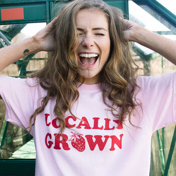 Locally Grown Women’s Strawberry Slogan T Shirt, 2 of 3