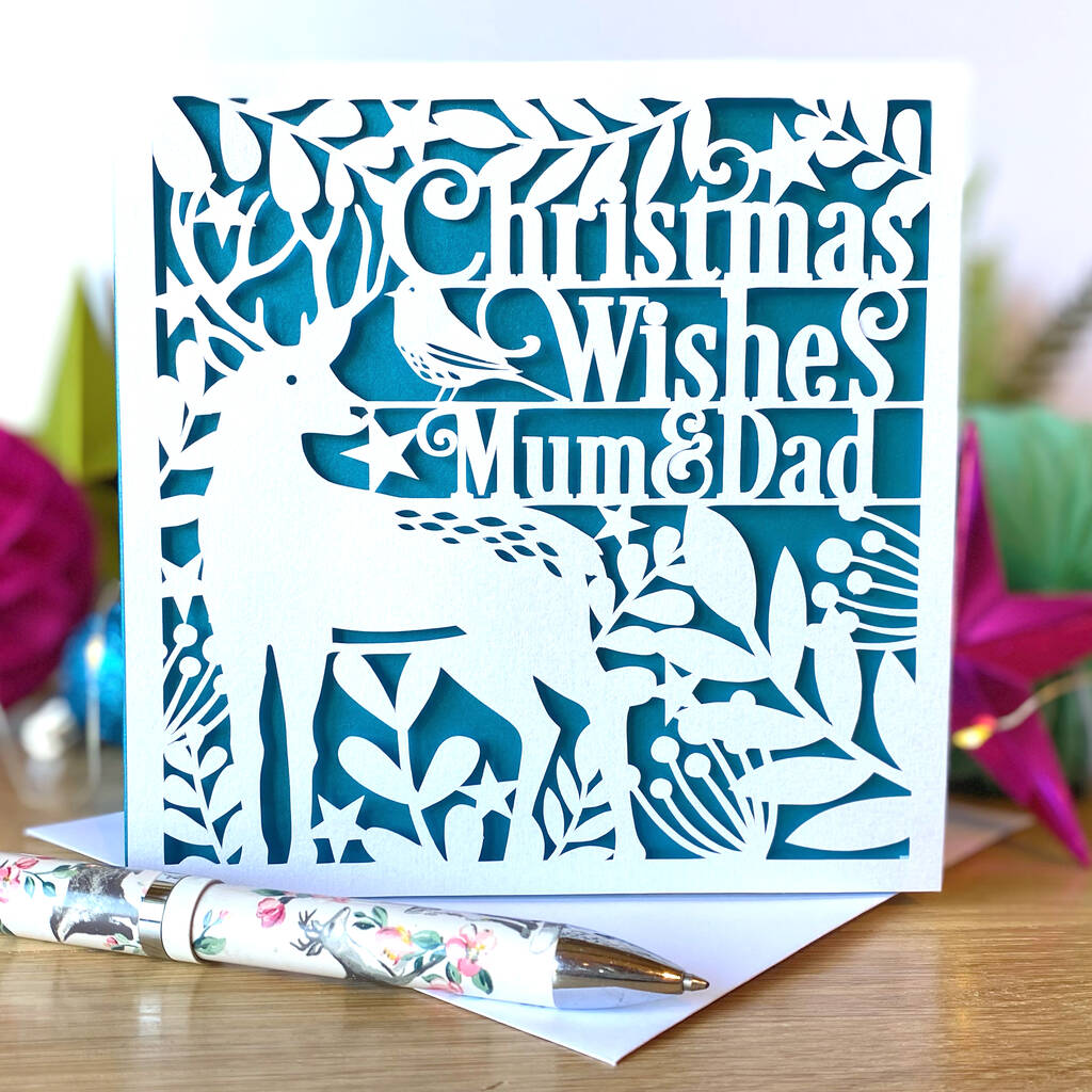 Personalised Christmas Wishes Woodland Card, 1 of 5