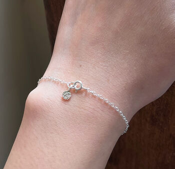 Sterling Silver Tiny Full Moon Anklet, 5 of 11