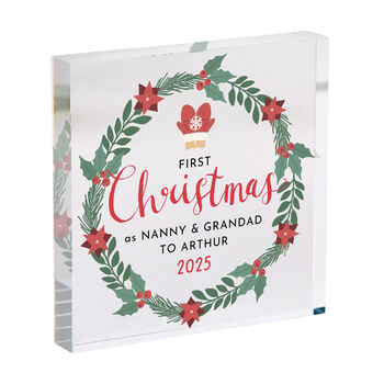 First Christmas Nanny And Grandad Plaque Gift, 4 of 4