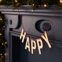 Festive Wooden 'Happy' Christmas Bunting, thumbnail 4 of 7