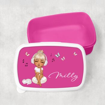 Personalised Music Girl Lunch Box Custom Design, 9 of 10