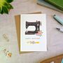 Floral Sewing Machine Birthday Card, thumbnail 1 of 5