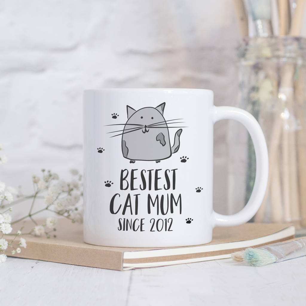 Personalised Bestest Cat Mum Funny Mug