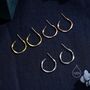 Twisted Strip Mobius Band Large Semi Hoop Stud Earrings In Sterling Silver, thumbnail 9 of 12