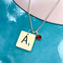 Vintage Letter Tile Personalised Necklace, thumbnail 6 of 7