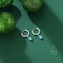 Sterling Silver Marquise Opal Huggie Hoops, thumbnail 3 of 11