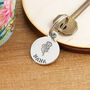 Nana Gift Birth Flower Pewter Keyring, thumbnail 1 of 7