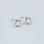 Sterling Silver Tiny Twisted Triangle Stud Earrings, thumbnail 2 of 5