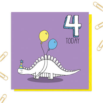 Dinosaur Age Card: Ages One To 10, 4 of 10