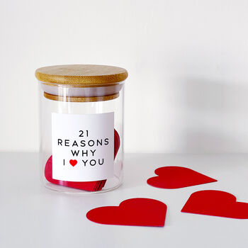 Personalised 21 Reasons Why I/We Love You Jar, 6 of 9