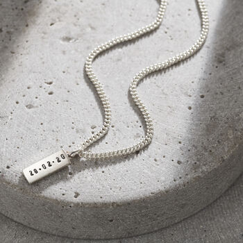 Personalised Men's Luxury Silver Tag Necklace, 3 of 8