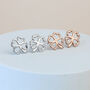 Dainty Four Leaf Clover Stud Earrings, thumbnail 1 of 3