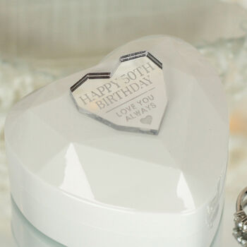 Illuminated White Geometric Heart Jewellery Box, 2 of 5