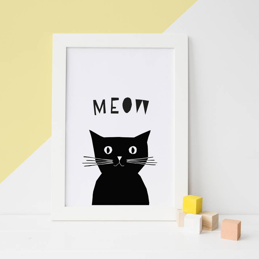 Peekaboo Cat, Animal Sounds Nursery Prints By YOYO Studio |  