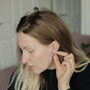 Silver C Shaped Hoop Earrings Gift For Her, thumbnail 2 of 10
