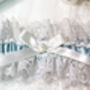 Satin Pearl And Lace Bridal Garter, thumbnail 3 of 3