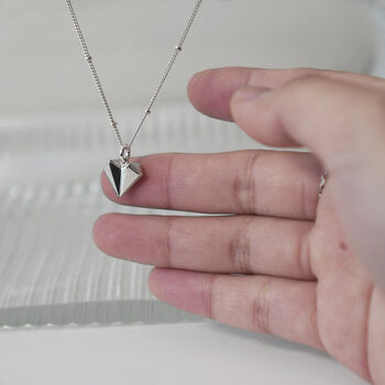 Geometric Heart Oxidised Sterling Silver Necklace, 9 of 12
