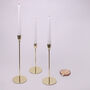 G Decor Aldwin Set Of Three Gold Brass Candle Holders, thumbnail 1 of 5