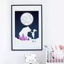 Personalised Bear And Girl Child's Artwork, thumbnail 1 of 8