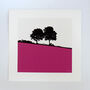 Landscape Square Print Ballo Forest Scotland Pink, thumbnail 1 of 7