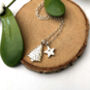 Personalised Sterling Silver Christmas Tree And Initial Star Necklace, thumbnail 9 of 12