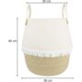 White Cotton And Jute Storage Basket With Tassels, thumbnail 2 of 4