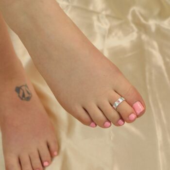 Silver Colourful Hearts Band Toe Ring, 2 of 4