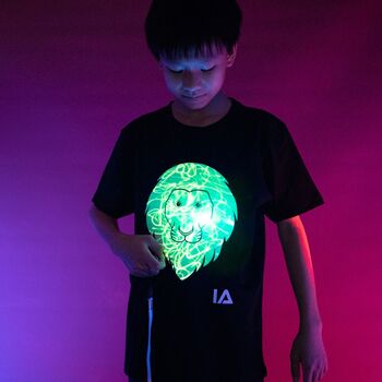 Kids Lion Interactive Glow In The Dark T Shirt, 3 of 7