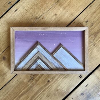 Mini Mountain Mosaic With Purple Ombre Sky, 2 of 6