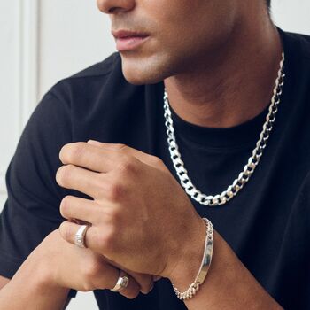 Sterling Silver Curb Chain Necklace 11.4mm 22 Inches, 3 of 5