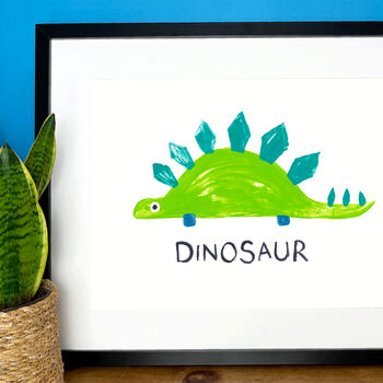 Personalised Kids Room Dinosaur Children's Print, 2 of 7