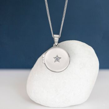 Personalised Small Star Locket In Sterling Silver, 3 of 12