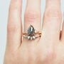 18ct Rose Gold Salt And Pepper Pear Shape Diamond Engagement Ring, thumbnail 8 of 8