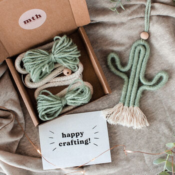 Make Your Own Mini Macrame Cactus Craft Kit, 4 of 6