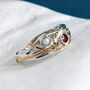 Molten Sterling Silver Ruby And Pearl Ring, thumbnail 1 of 6