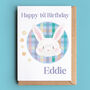 Bunny Personalised First Birthday Card For Boy, thumbnail 1 of 2