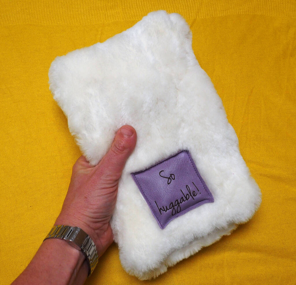 Mini Customisable Sheepskin Hot Water Bottle Cover By Stabo